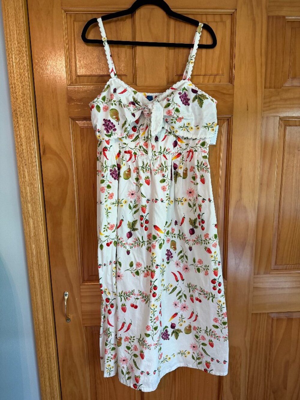 Old Navy Fit & Flare Tie-Front Midi Dress with Fruit & Vegetable Print